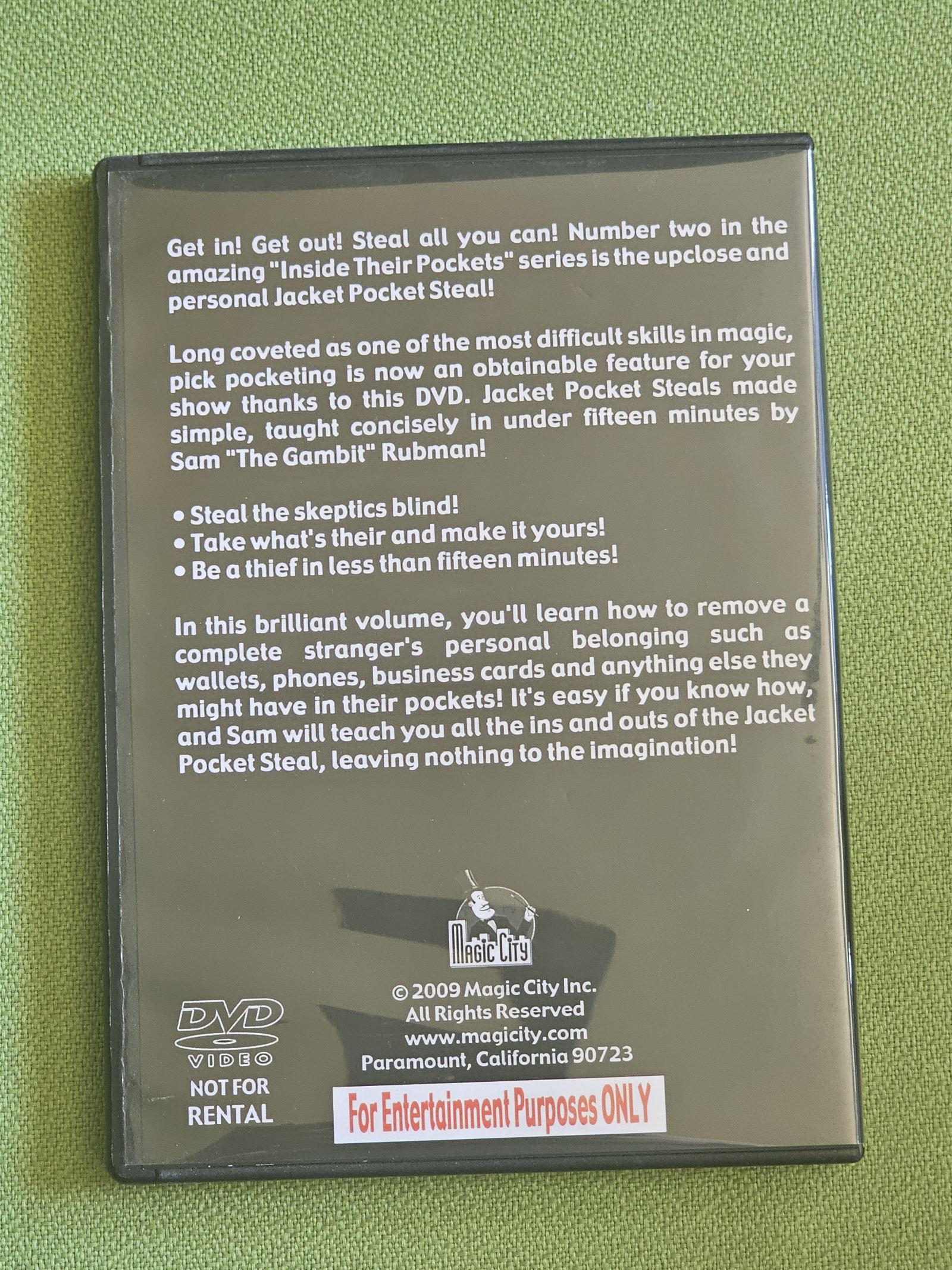 Pickpocket DVD - Inside their pockets – Used magic tricks – photo 2